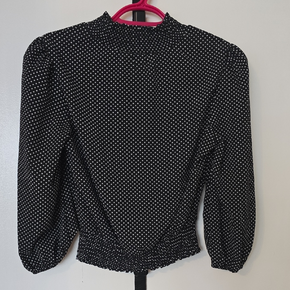 Black and White Polka Dot Women's Top